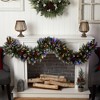 Nearly Natural 6' Pre-lit LED Extra Wide Flocked Tip Spruce with Pinecones and Berries Artificial Christmas Garland: Indoor Decoration - 2 of 4