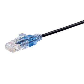 Monoprice Cat6A Patch Ethernet Cable 6 Inches Black, UTP, 30AWG, 10G, Pure Bare Copper, Snagless RJ45, For Computer Network Cable, LAN, Modem, Router
