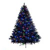 Resenkos 6ft Pre-Lit Hinged Artificial Christmas Tree with 280 Color-Changing LEDs and Metal Stand, Black - 2 of 4