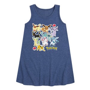 - Pokémon - Eeveelution Stickers Graphic Sleeveless Aline Dress - 1 of 4