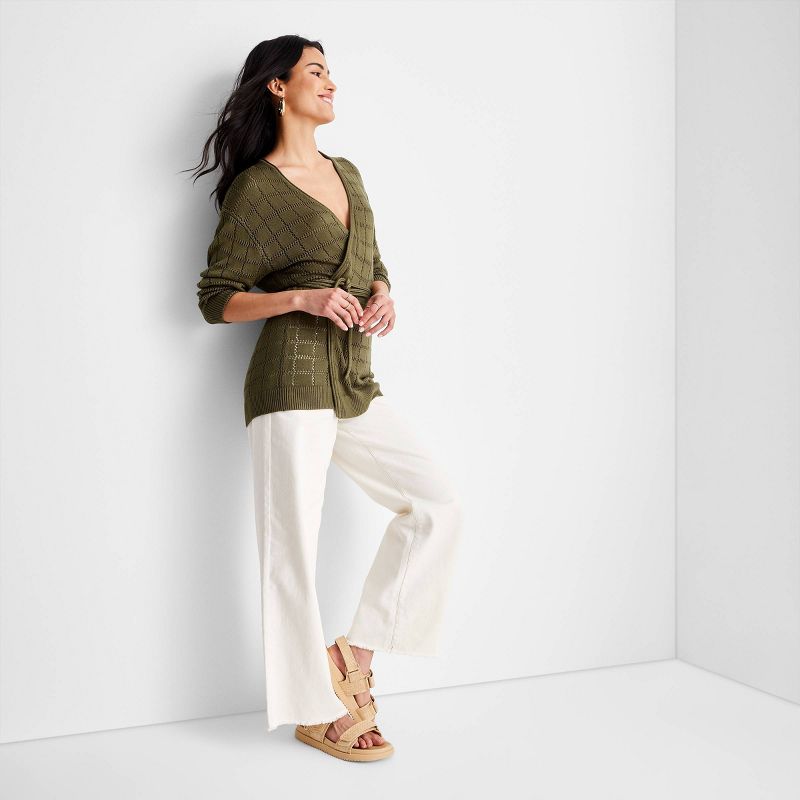 Women's Tie-Front Pointelle Cardigan - Future Collective™ with Jenny K. Lopez, 3 of 4