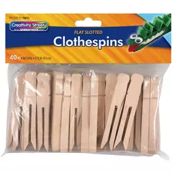 Creativity Street Wood Slotted Flat Clothespin, 3-3/4 in, Natural, pk of 40