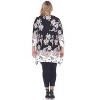 Women's Plus Size Paisley Scoop Neck Tunic Top with Pockets - White Mark - 3 of 3
