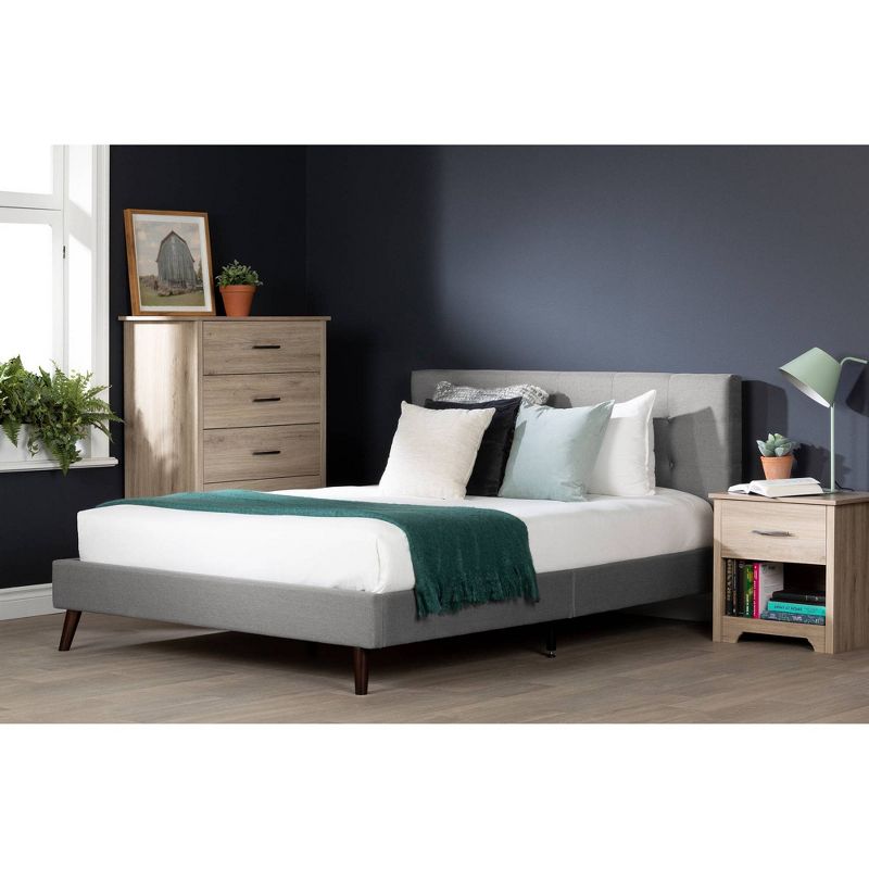 Queen Fusion Complete Upholstered Bed Medium Gray - South Shore, 4 of 11