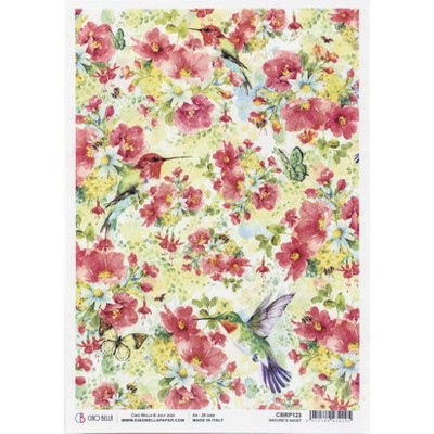 Ciao Bella Rice Paper Sheet A4 5/Pkg-Nature's Midst, Microcosmos