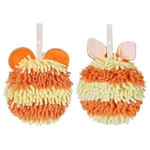 REGALWOVEN Cute Cartoon Soft Absorbent Fluffy Chenille Ball Hand Towels 2 Pcs - 1 of 4