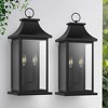 DAKAFUL Outdoor and Waterproof Exterior Wall light,Porch wall lamp with Glass lampshade-Black - 2 of 4
