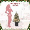 4.5 FT Christmas Tree, Pre-lit Christmas Tree with X-Shaped Design Base and Red Berries - 2 of 4