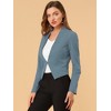 INSPIRE CHIC Women's Collarless Work Office Long Sleeve Cropped Blazers - 4 of 4