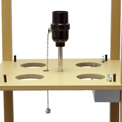 Classix 62.5" Tan and White 3-Tier Shelf Floor Lamp