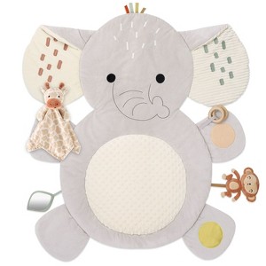 The Peanutshell Tummy Time Mat and Baby Lovey Security Blanket- Safari Elephant - 1 of 4
