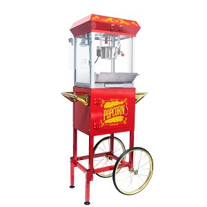 KTMBDW Popcorn Maker Machine - Professional Cart With 6/8/12 Oz Kettle Makes Up to 24 Cups - Vintage Popcorn Machine Movie Theater Style - 1 of 4