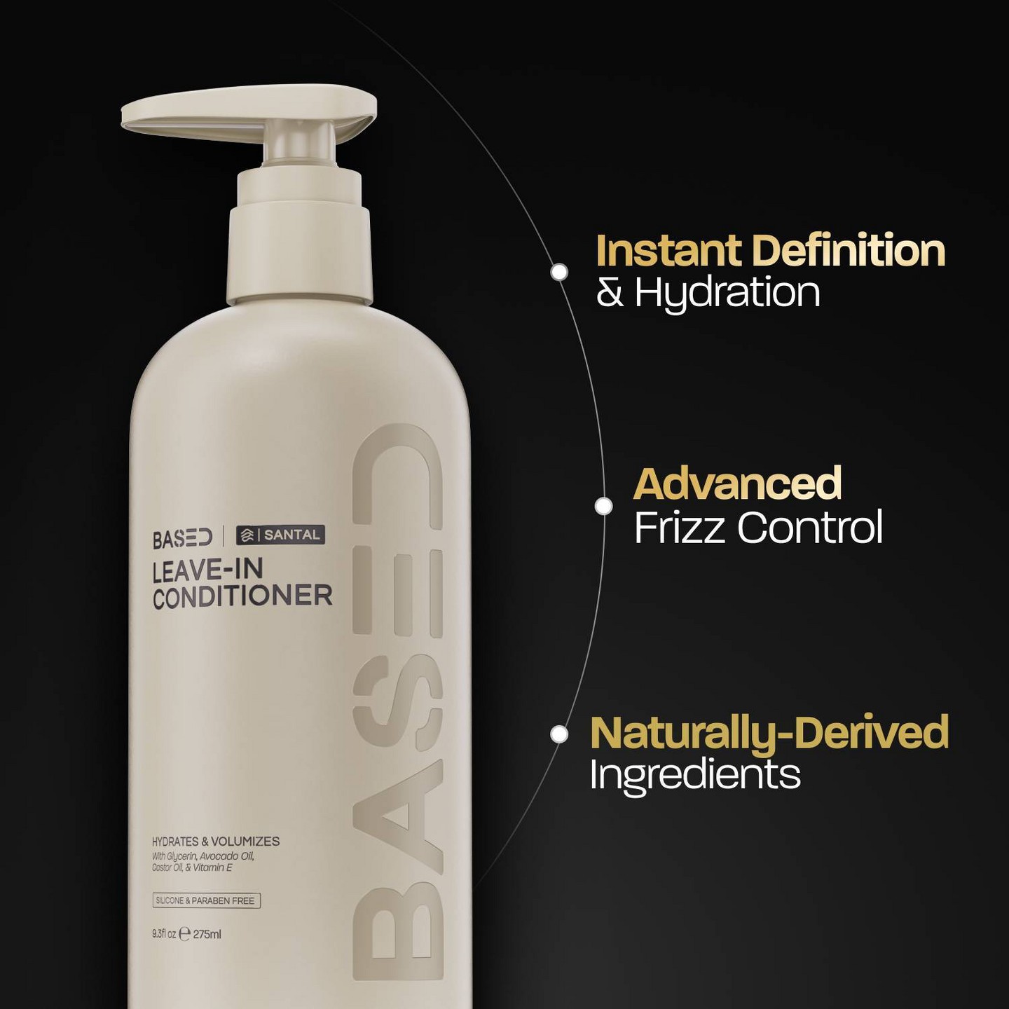 Увлажняющий несмываемый кондиционер BASED против пушения, 9.3 fl oz — фото 4