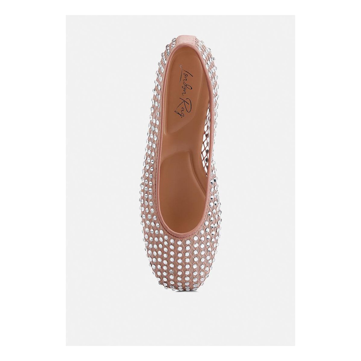 Обувь London Rag Womens Orson Naked Rhinestone Ballerinas 10 — фото 4
