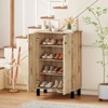 Tangkula Shoe Storage Cabinet 4-Tier Shoe Organizer w/ Removable Shelves & 2 Doors - 4 of 4
