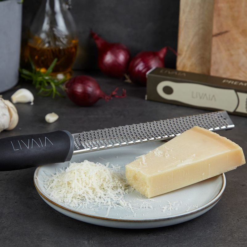 LIVAIA Stainless Steel Grater with Handle Parmesan Cheese Grater with non slip Handle, 5 of 7