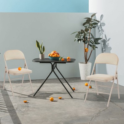 Faux Leather Padded Foldable Chair Set,Commercial Folding Chairs,Home Office Picnic Camping Chair,Upholstered Dining Room Chair-Cuddlewood
