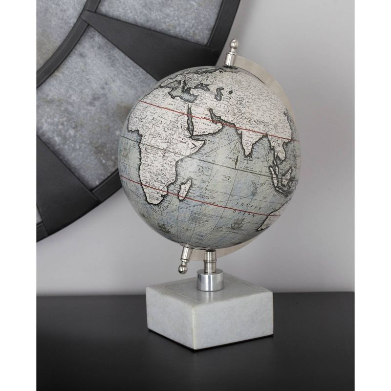 13&#34; x 9&#34; Contemporary Decorative Globe with Iron and Ceramic Stand White - Olivia &#38; May, 3 of 7
