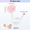 Unique Bargains Cloth Flower Lapel Pin with Gold Badge Tassel Chain Brooches 1.57 inch 1 Pc - 3 of 4