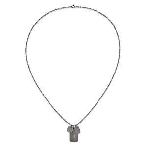 Chisel Stainless Steel Antiqued and Polished Dog Tags on a 27.5" Cable Chain Necklace - 1 of 4