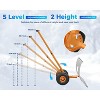 30 Inch Heavy Duty Wheeled Snow Shovel, Adjustable Metal Snow Pusher with 5-Position Handle & Multi-Angle Carbon Steel Blade - 2 of 4