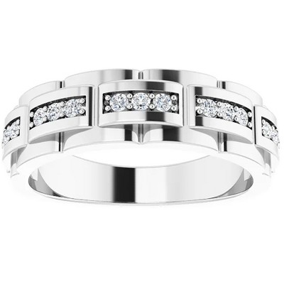 Pompeii3 1/3 Ct Mens Lab Created Diamond Wedding Ring White Gold Anniversary Band