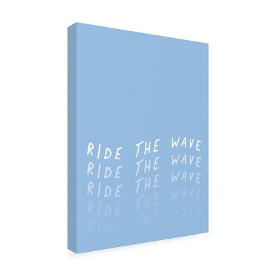 Ride the Wave Blue Canvas Typography Wall Art