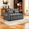 Resenkos 54 Inch Adjustable Backrest Sofa, Sofa Bed, Futon Sofa with Double Armrest and Pouch, Variable Bed for Living room, Bedroom, Gray - 3 of 4