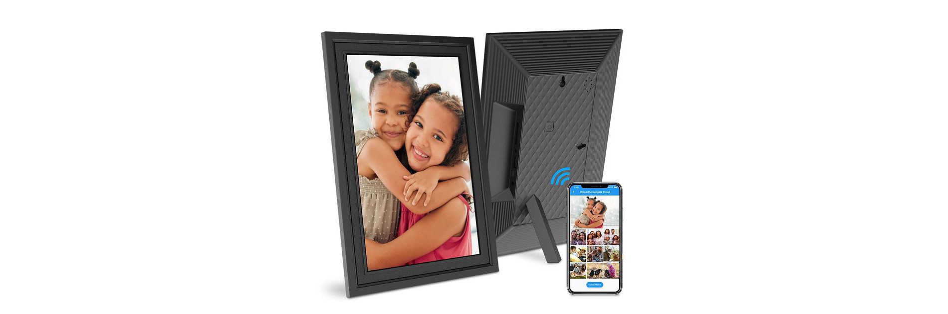 Sungale 10 inch WiFi Cloud Photo Frame- Free 20GB Cloud Storage, Auto-Rotate, Easy PhotoShare APP for iPhone/Android - Black