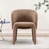 Modern Teddy Barrel Chair,Upholstered Comfy Accent Chair with Curved Backrest for Living Room,Bedroom,Reception-Baofuwish - 3 of 4