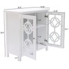 LuxenHome White Pine Wood 2-Door Accent Storage Cabinet - 3 of 4
