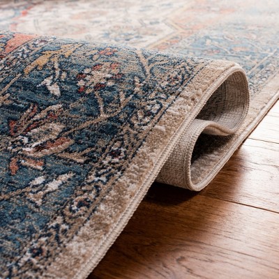 Elegant Ivory Synthetic 3' x 5' Hand-Knotted Area Rug