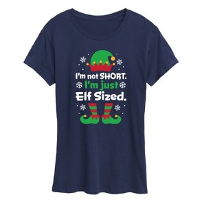 Women's - Instant Message - I'm Not Short Just Elf Sized Funny Christmas Short Sleeve Graphic T-Shirt - 1 of 4