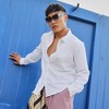Campus Sutra Men Men's Chalk White Embossed Micro Check Shirt - 2 of 3