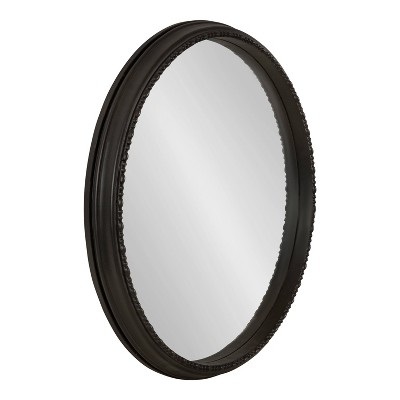 22 X 22 Travis Round Wood Accent Wall Mirror Black - Kate & Laurel All  Things Decor : Target