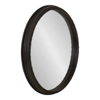 24" x 24" Astele Round Framed Mirror Black - Kate & Laurel All Things Decor