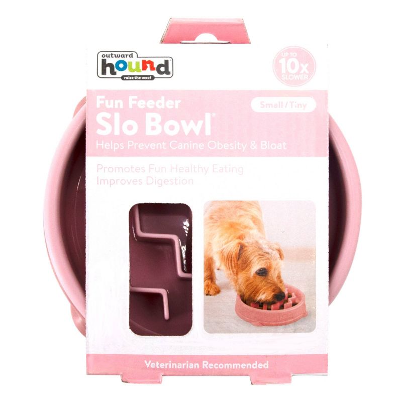 Outward Hound Fun Feeder Slo-Bowl For Dogs - S - Pink, 3 of 5