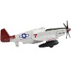 North American P-51C Mustang Fighter Aircraft Gray "US Army Air Force" with Runway Section Diecast Model Airplane by Runway24 - 2 of 3