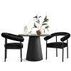 35" Modern Dining Set for 2,Wooden Round Dining Table with Upholstered Velvet Curved Armrest Dining Chair for Small Space Dining Room - 2 of 4