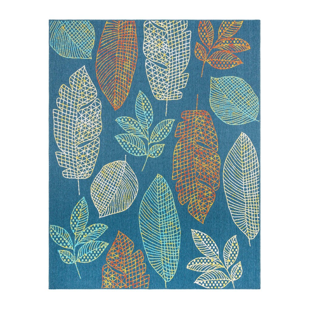 Photos - Area Rug Gertmenian 9'x13' Jona Ananda Tropical Leaf Woven Rug: Mold Resistant, Eas