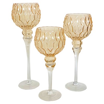 Essential Decor & Beyond 3PC Glass Candle Holder