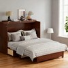 Whisen Queen Murphy Cabinet Bed - Solid Pine with Rattan Accents & Storage Drawer | Space-Saving Design - 2 of 4