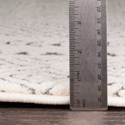Gray and Cream Rectangular Stain-Resistant Area Rug
