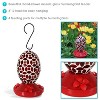 Sunnydaze Outdoor Garden Patio Oval Glass with Mosaic Flower Design Hummingbird Feeder - 18 oz - 7" - Red - 3 of 4