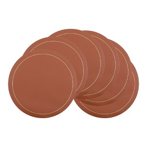 REGALWOVEN Faux Leather Heat Resistant Waterproof Wipeable Place Mats 6 Pcs - 1 of 4