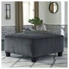 Signature Design by Ashley Contemporary Abinger Oversized Accent Ottoman Chenille Smoke - 2 of 4