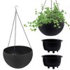 ORRD Self-Watering Hanging Planter, 13.4 Inch Large Rattan-Style Pot with Water Level Indicator, 2-Pack White for Indoor Outdoor Plants - 2 of 4