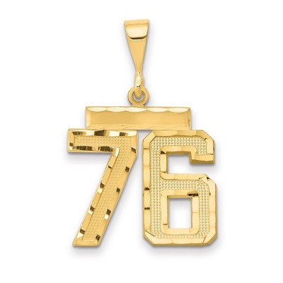 Black Bow Jewelry 14K Yellow Gold, Varsity Collection, Medium D/C Pendant Number 76