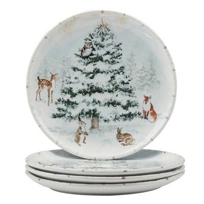 Certified International Set of 4 Winter's Frost Dinner Plates