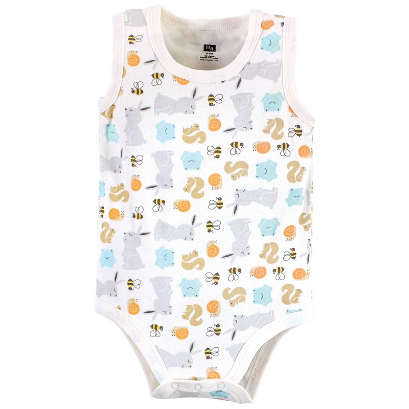 Hudson Baby Unisex Baby Cotton Sleeveless Bodysuits, Bunny And Bee, 5 of 9
